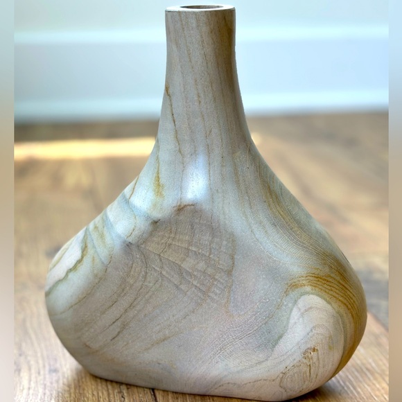Polished and Marbled Wood Vase - Picture 4 of 4